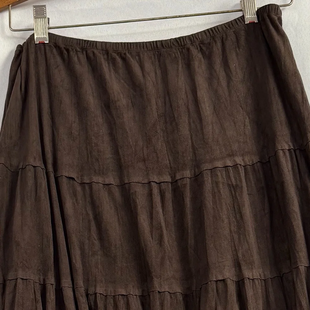 Coldwater Creek  Brown Tiered Skirt - Picture 2 of 4